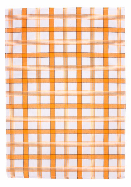 Tegatex Utěrka bavlna 3 ks - moderní káro oranžové 50*70 cm