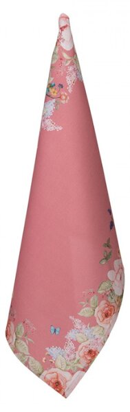 Růžová bavlněná utěrka s květinovým motivem Floral Fiesta – 50x70 cm