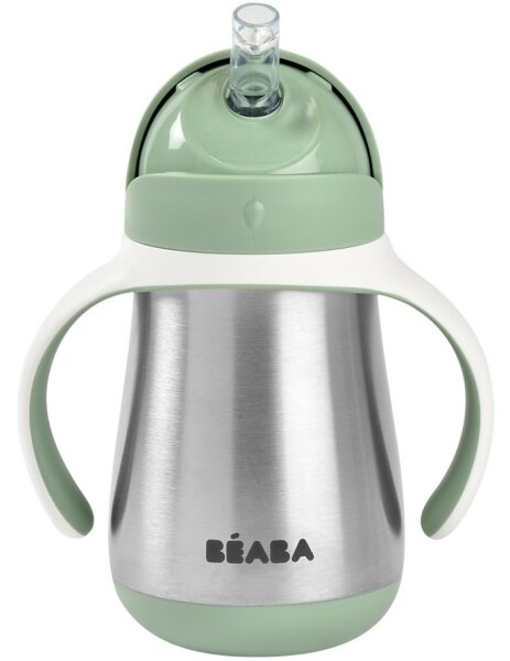 Beaba - Termoizolační hrnek s brčkem 250 ml zelená