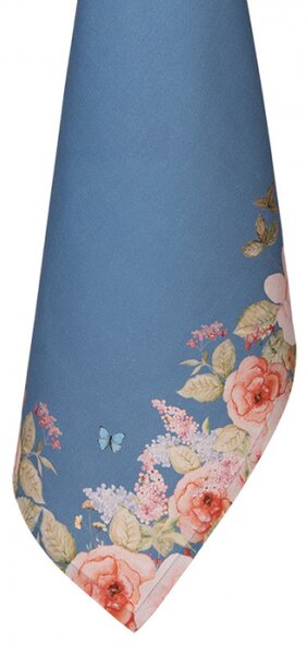 Modrá bavlněná utěrka s květinovým motivem Floral Fiesta – 50x70 cm