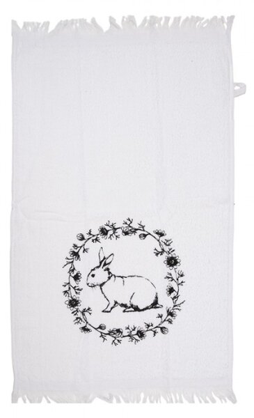 Bílý froté ručník se zajíčkem – 40x66 cm