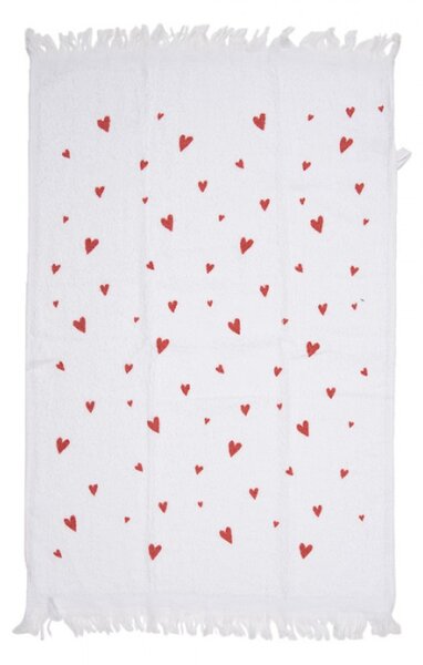 Bílý froté ručník se srdíčky Frosty and Sweet – 40x66 cm
