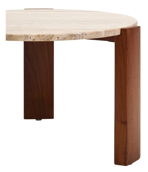 Hnědý/ve světle přírodní barvě kulatý konferenční stolek s mramorovou deskou ø 60 cm Palermo – Premier Housewares