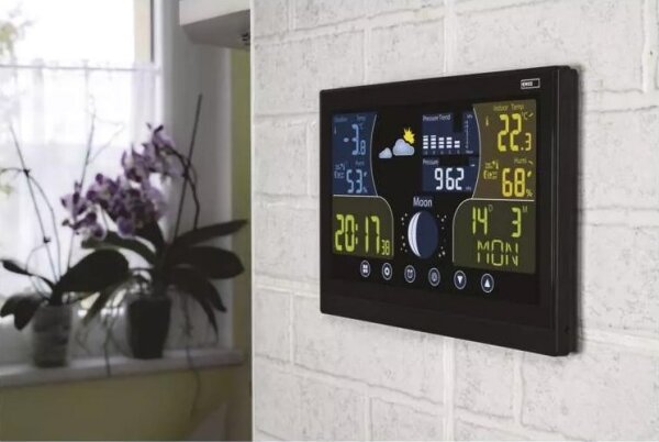 Bezdrátová meteostanice s budíkem 3xAAA černá