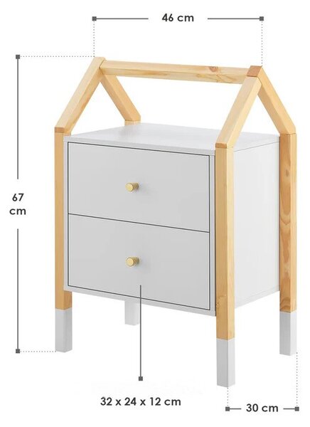 Juskys Dětský noční stolek Enny