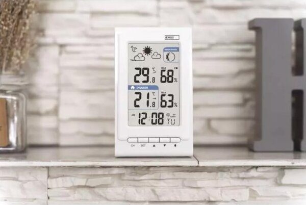 Bezdrátová meteostanice s budíkem 2xAAA bílá