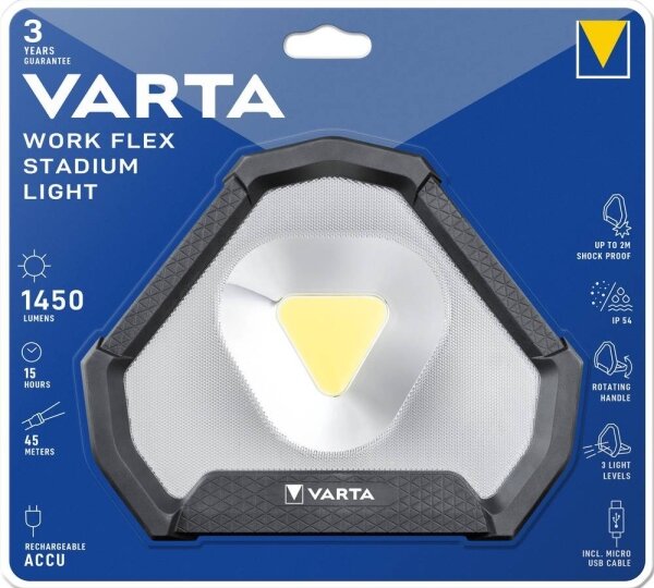 Varta 18647101401 - LED Přenosná svítilna WORK FLEX LED/12W/5V 5200mAh IP54