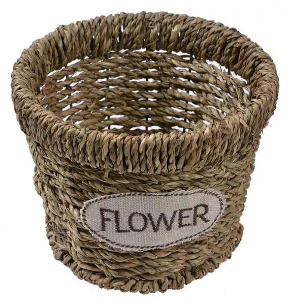 Dekorační proutěný košík Flower (set 2 ks) – 16 / 13 cm