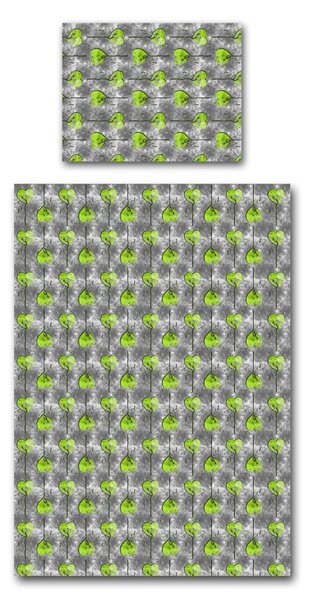 Povlečení Veba GEON tisk Srdce zelená Velikost: 140x200 cm + 70x90 cm