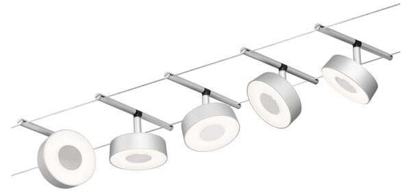 Paulmann 94475 CorDuo Circle, sada lankového systému 5x 5W 3000K, matný chrom, délka 500cm