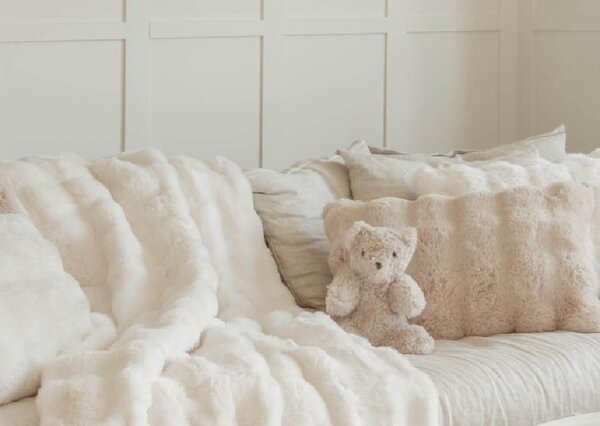 Skinnwille Home Collection Kožešinový medvídek Teddy, kudrnatá kožešina Curly Pearl