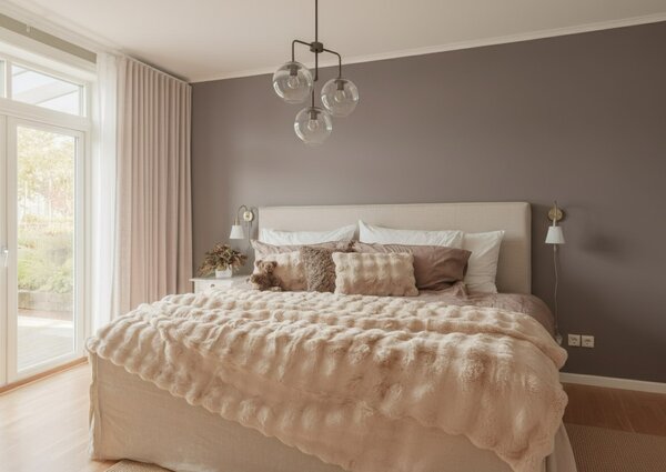 Skinnwille Home Collection Luxusní přehoz Misty Beige, 140x220 cm