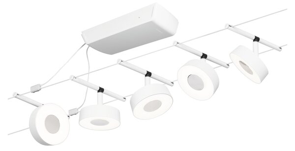 Paulmann 94477 CorDuo Circle, sada lankového systému 5x 5W 3000K, bílá, délka 500cm