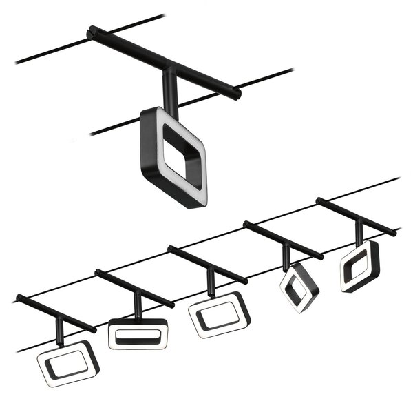 Paulmann 94485 CorDuo Frame, sada lankového systému 5x 4,8W 3000K, černá/chrom, délka 500cm