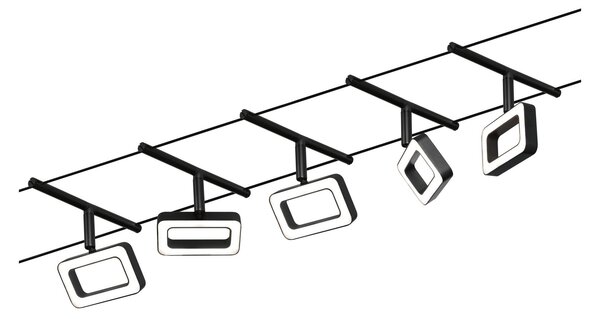 Paulmann 94485 CorDuo Frame, sada lankového systému 5x 4,8W 3000K, černá/chrom, délka 500cm