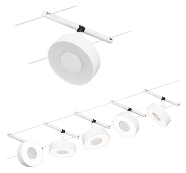 Paulmann 94477 CorDuo Circle, sada lankového systému 5x 5W 3000K, bílá, délka 500cm