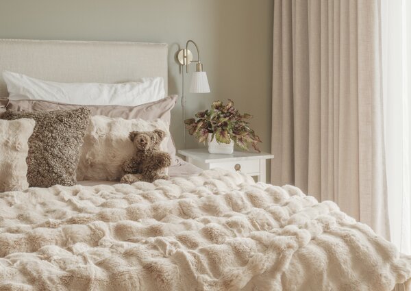 Skinnwille Home Collection Kožešinový medvídek Teddy, kudrnatá kožešina Curly Sahara