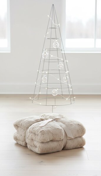 Skinnwille Home Collection Luxusní přehoz Misty Beige, 140x220 cm
