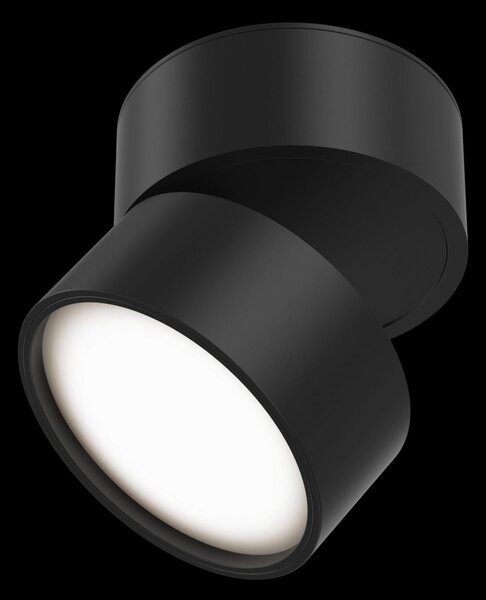 Maytoni Moderní stropní LED svítidlo ONDA, 12W, ⌀ 8,5 cm Barva: Černá, Teplota světla: 4000K - denní bílá