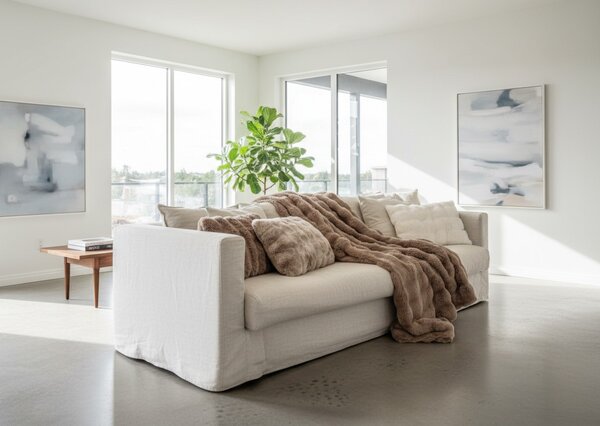 Skinnwille Home Collection Elegantní přehoz Misty Taupe, 140x220 cm