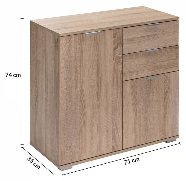 Deuba Komoda Alba 71x74x35 cm - dub