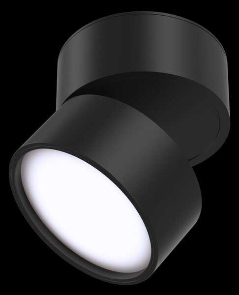 Maytoni Moderní stropní LED svítidlo ONDA, 12W, ⌀ 8,5 cm Barva: Černá, Teplota světla: 4000K - denní bílá