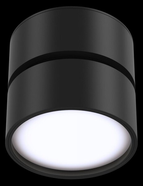Maytoni Moderní stropní LED svítidlo ONDA, 12W, ⌀ 8,5 cm Barva: Černá, Teplota světla: 4000K - denní bílá