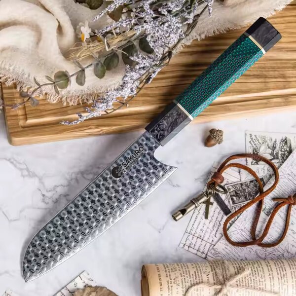 Japonský nůž z damaškové oceli 110 vrstev SaKuRo Kensei 16,8 cm