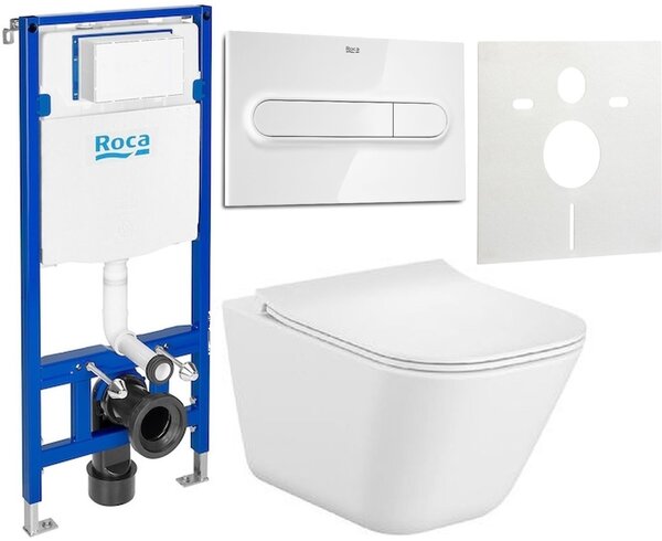 Sada WC mísa se sedátkem s pomalým sklápěním Roca Gap Square A34H472000, podomítkový WC modul Roca Duplo One A890070020, A890195000, A890063000