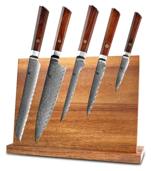 Sada 5 kuchyňských nožů z damaškové oceli Palisandr SaKuRo