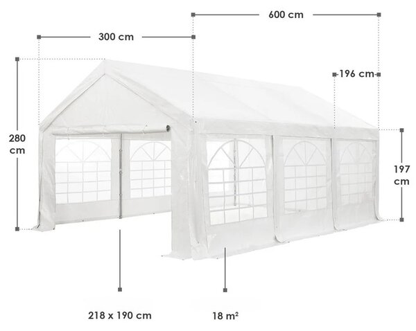 Juskys Párty stan Gala 3x6 m - bílá