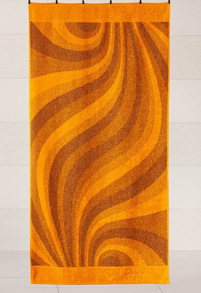 Plážová osuška Veba ZOE Vlnky pomerančová Velikost: 70x140 cm