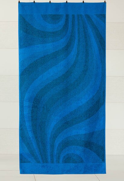 Plážová osuška Veba ZOE Vlnky modrá Velikost: 70x140 cm
