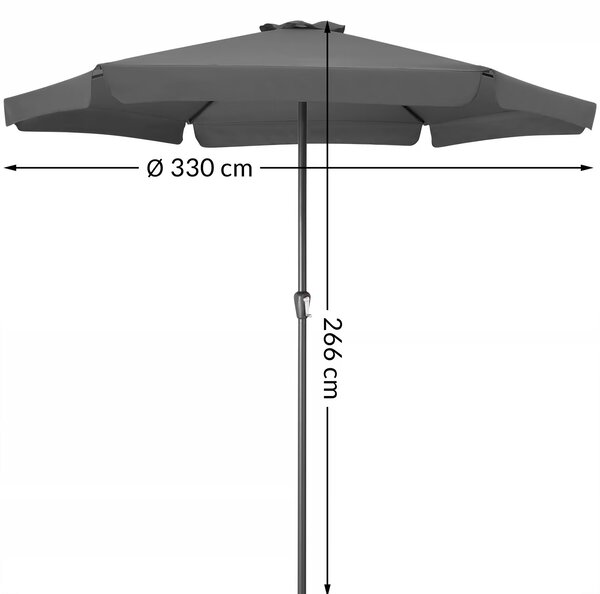 Deuba Zahradní slunečník Maui s UV 80 + Ø330 cm - antracit