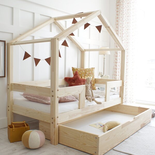 Domečková postel HouseBed Duo Plus rovná zábrana Velikost spací plochy: 120x60, Barva: bílá