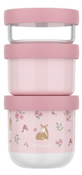 Světle růžové plastové dětské svačinové boxy v sadě 3 ks Fairy Garden by Little Dutch – Mepal