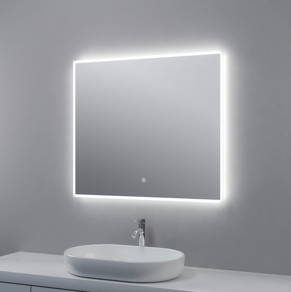 Zrcadlo s LED osvětlením, 800 x 700 x 30 mm, nastavitelná teplota barvy světla