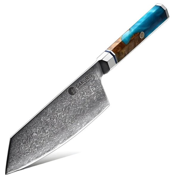 Sekáček z damaškové oceli SaKuRo Blue 19 cm