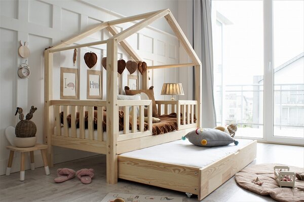 Domečková postel HouseBed Duo Plus Velikost spací plochy: 190x90, Barva: modrá