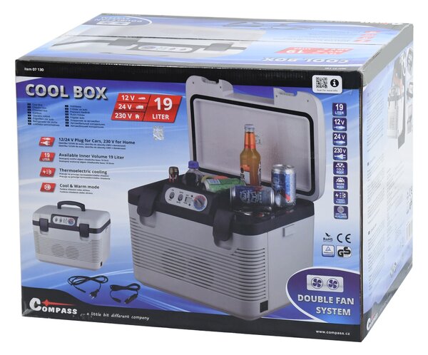 Compass Chladící box 19l + display 230V/24V/12V DOUBLE