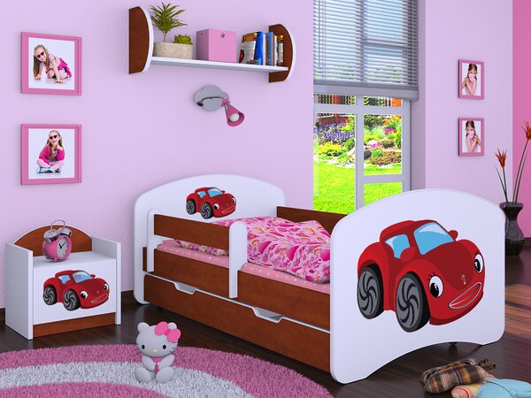 Happy Babies Dětská postel Happy - pohádkové auto Velikost spací plochy: 160x80, Barva: kalvados, Šuplík: NE