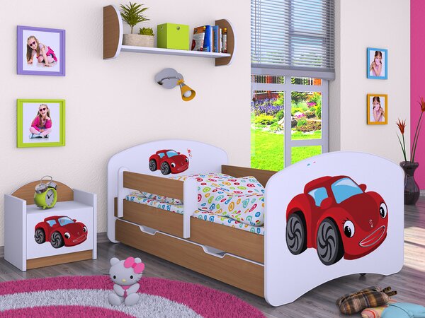 Happy Babies Dětská postel Happy - pohádkové auto Velikost spací plochy: 160x80, Barva: kalvados, Šuplík: NE