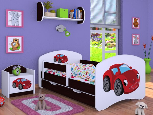 Happy Babies Dětská postel Happy - pohádkové auto Velikost spací plochy: 160x80, Barva: kalvados, Šuplík: NE