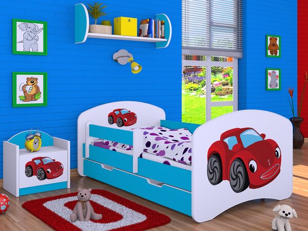 Happy Babies Dětská postel Happy - pohádkové auto Velikost spací plochy: 160x80, Barva: kalvados, Šuplík: NE