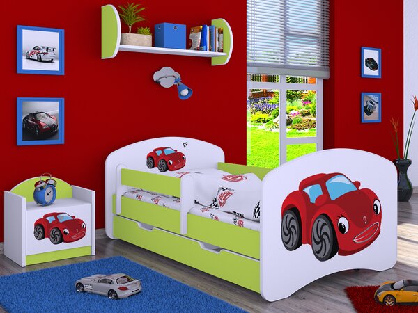 Happy Babies Dětská postel Happy - pohádkové auto Velikost spací plochy: 160x80, Barva: kalvados, Šuplík: NE