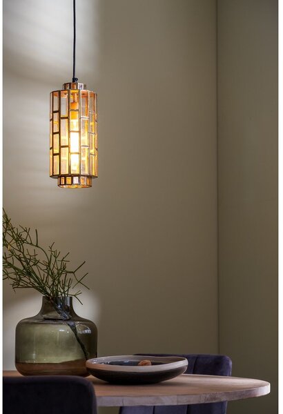 Závěsné svítidlo v bronzové barvě se skleněným stínidlem Søstrene – Light & Living