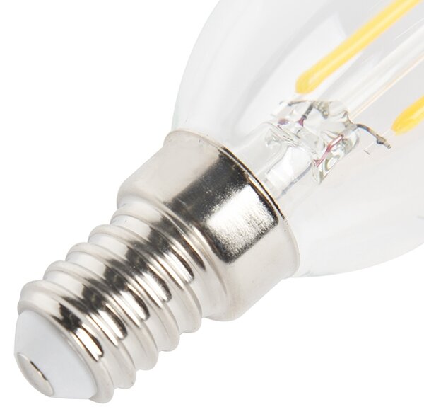 Sada 5 stmívatelných LED filamentových žárovek s efektem svíčky E14 250lm 2700K
