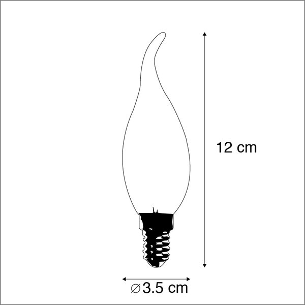 Sada 5 stmívatelných LED filamentových žárovek s efektem svíčky E14 250lm 2700K