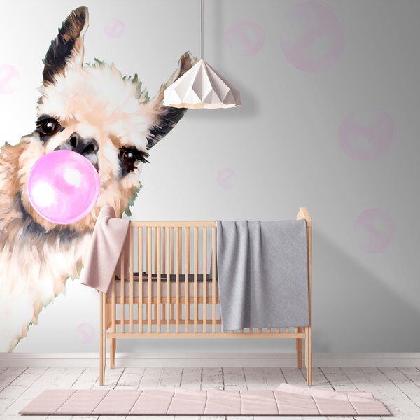 Fototapety Legrační lama a růžové bubliny, Fototapety dětské, u98952 : uwalls.cz