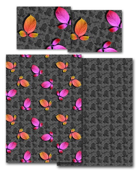 Povlečení Veba GEON tisk Duhové listy I. Velikost: 140x200 cm + 70x90 cm